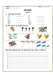 English Worksheet: Numbers