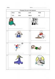 English worksheet: action 