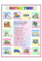 English Worksheet: RHYME TIME