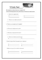 English worksheet: FOOD