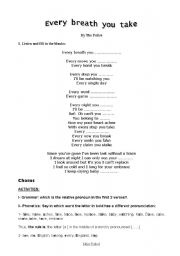 English Worksheet: every breath you take