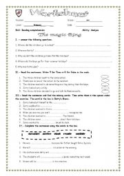 English worksheet: The magic Ring  (Reader chapter 1)