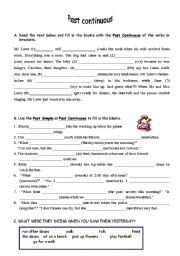 English Worksheet: past continuous