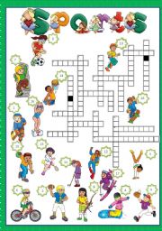 English Worksheet: SPORTS - CROSSWORD