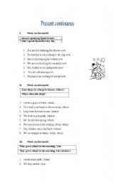 English Worksheet: present continuous