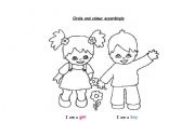 English Worksheet: Boy or girl? Preschool/Kindergarten