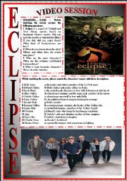 English Worksheet: ECLIPSE movie-based activity (FULLY EDITABLE-KEY INCLUDED)