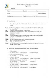 English Worksheet: restaurant