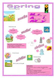 English Worksheet: spring