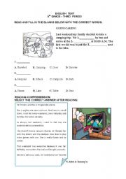 English Worksheet: past tense text