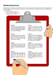 English Worksheet: Decide the future of patients