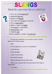 English Worksheet: SLANG