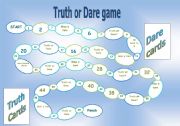 English Worksheet: Truth or dare board game