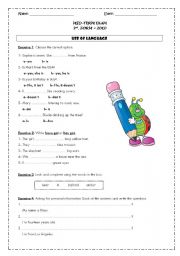English Worksheet: Test 3rd. form - Present Simple - Present Cont. - Like 