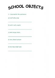 English Worksheet: scrambled words