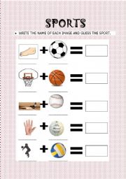 English worksheet: THE NAMES OF THE SPORTS