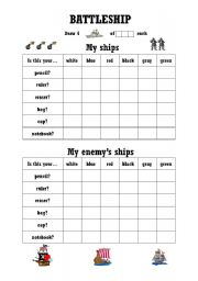 English Worksheet: Battleship