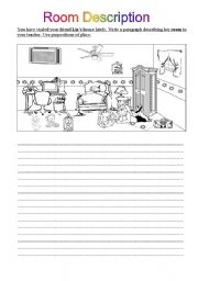 English Worksheet: bedroom description