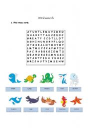 English Worksheet: Sea animals