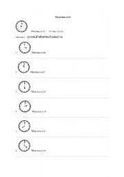 English worksheet: What time