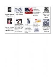 English worksheet: M Jackson picture biography