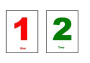 English Worksheet: Colorful Numbers Flash Cards
