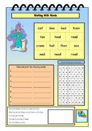 English Worksheet: Rhyming words