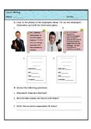 English Worksheet: Wrting