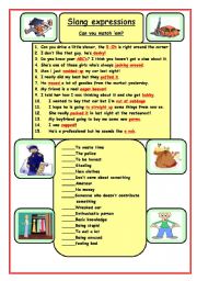 English Worksheet: Slang expressions