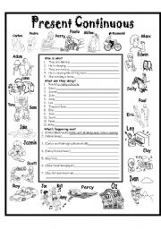 English Worksheet: PRESENT CONTINUOUS TENSE 2