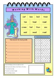 English Worksheet: Rhyming words