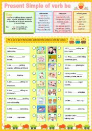 English Worksheet: present simple of verb be