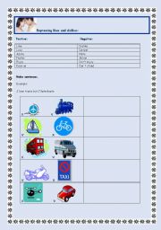 English worksheet: Expressing likes and dislikes though means of transport