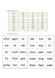 English Worksheet: Dolch Grade One