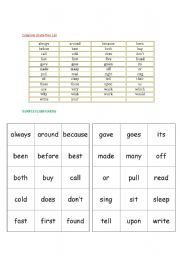 English worksheet: Dolch Grade Two