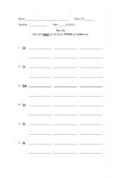 English worksheet: Phonics Worksheet