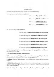 English Worksheet: How to use comparatives (Intermediate level)