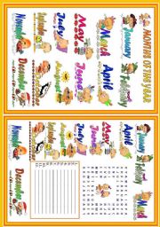 English Worksheet: MONTHS OF THE YEAR