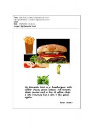 English Worksheet: My Favourite Food