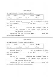 English Worksheet: cloze passage