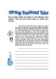 English worksheet: writng traditional tales