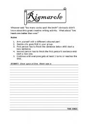 English Worksheet: Creative Writing Game