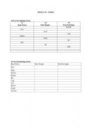 English worksheet: Irregular Verbs