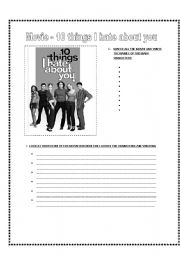 English worksheet: Movie Exercise - 10 things I hate about you