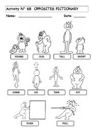 English Worksheet: OPPOSITES  PICTIONARY