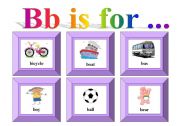 Bb is for ... (with exercise and flash card for memery game)