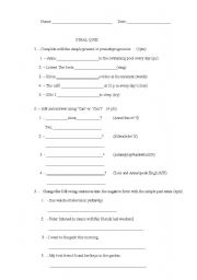 English worksheet: Quiz for elementary level