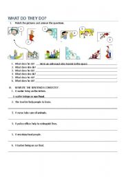 English Worksheet: What do they do?