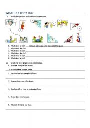 English Worksheet: What do they do?