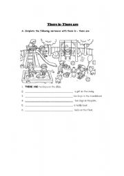 English Worksheet: There is- there are